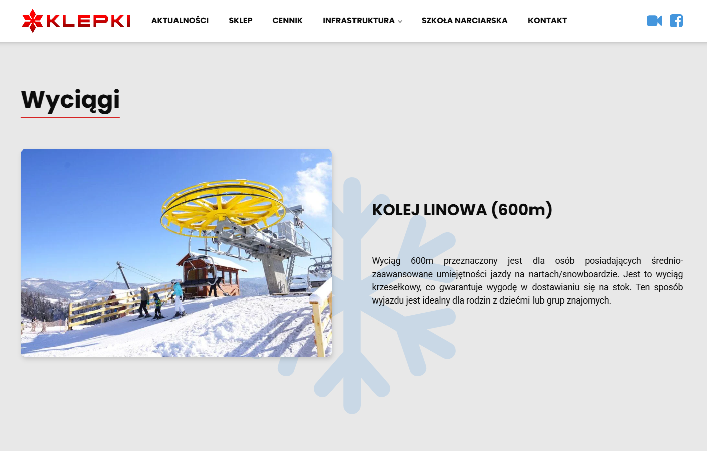 screenshot of website https://klepki.wisla.pl/
